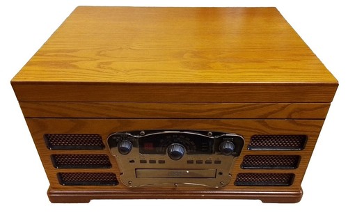 Wooden record player - record, player/turntable