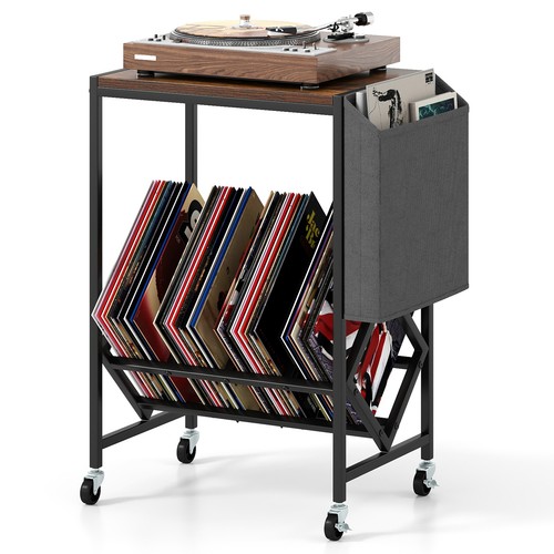 Rolling record player stand - record,